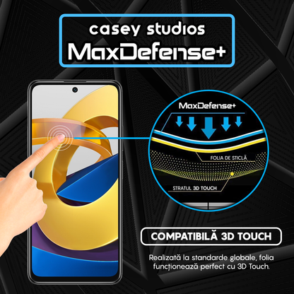 Folie Sticla MaxDefense+ - Xiaomi Poco M4 Pro 5G - Negru