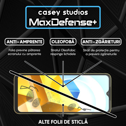 Folie Sticla MaxDefense+ - Xiaomi Poco M5 - Negru