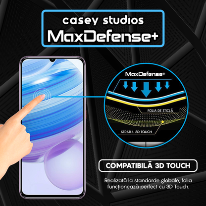 Folie Sticla MaxDefense+ - Xiaomi Redmi 10X 5G/Redmi 10X Pro 5G - Negru