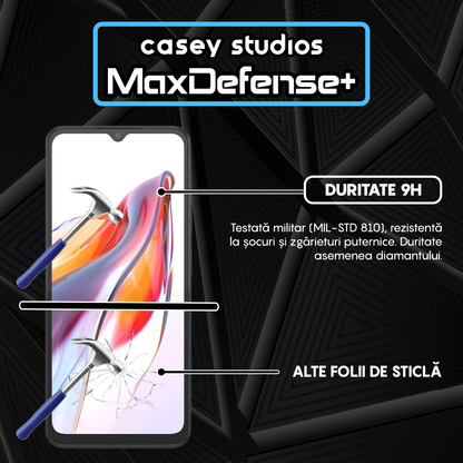 Folie Sticla MaxDefense+ - Xiaomi Redmi 10C/12C - Negru