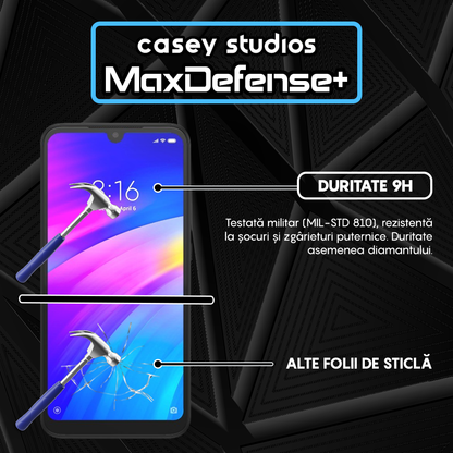 Folie Sticla MaxDefense+ - Xiaomi Redmi 7 - Negru