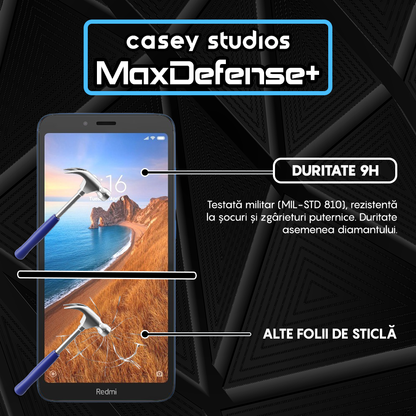 Folie Sticla MaxDefense+ - Xiaomi Redmi 7A - Negru