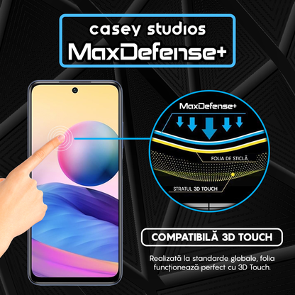 Folie Sticla MaxDefense+ - Xiaomi Poco M5s/Redmi Note 10 4G/Redmi Note 10S - Negru