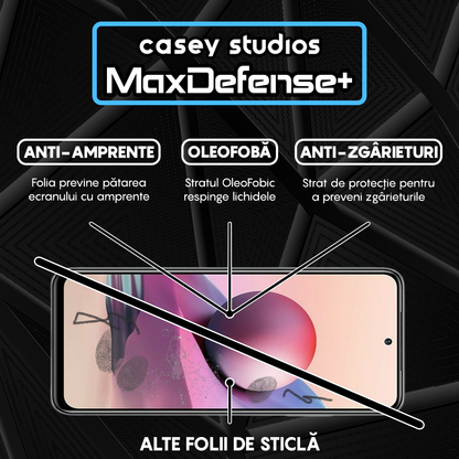 Folie Sticla MaxDefense+ - Xiaomi Redmi Note 10 Pro/Redmi Note 10 Pro Max - Negru