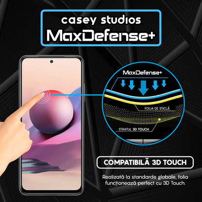 Folie Sticla MaxDefense+ - Xiaomi Redmi Note 10 Pro/Redmi Note 10 Pro Max - Negru