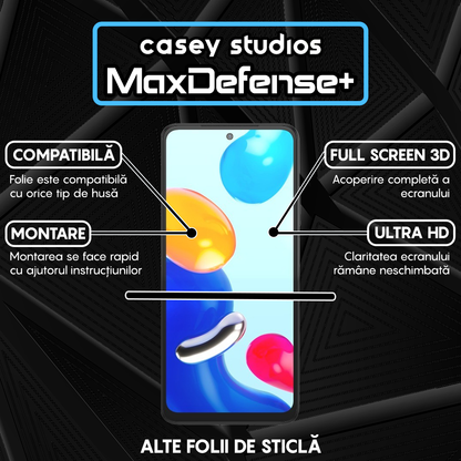 Folie Sticla MaxDefense+ - Xiaomi Poco M4 Pro 4G/Redmi Note 11/Redmi Note 11S - Negru