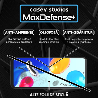 Folie Sticla MaxDefense+ - Xiaomi Poco M4 Pro 4G/Redmi Note 11/Redmi Note 11S - Negru