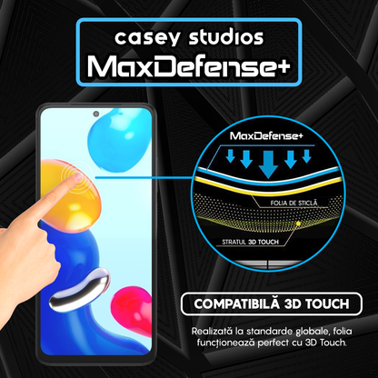 Folie Sticla MaxDefense+ - Xiaomi Poco M4 Pro 4G/Redmi Note 11/Redmi Note 11S - Negru