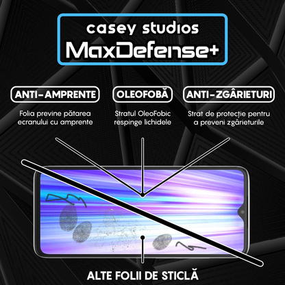 Folie Sticla MaxDefense+ - Xiaomi Redmi Note 8 Pro - Negru