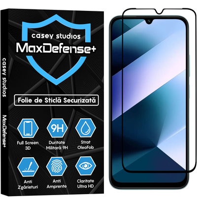 Folie Sticla MaxDefense+ - Xiaomi Poco C85 - Negru