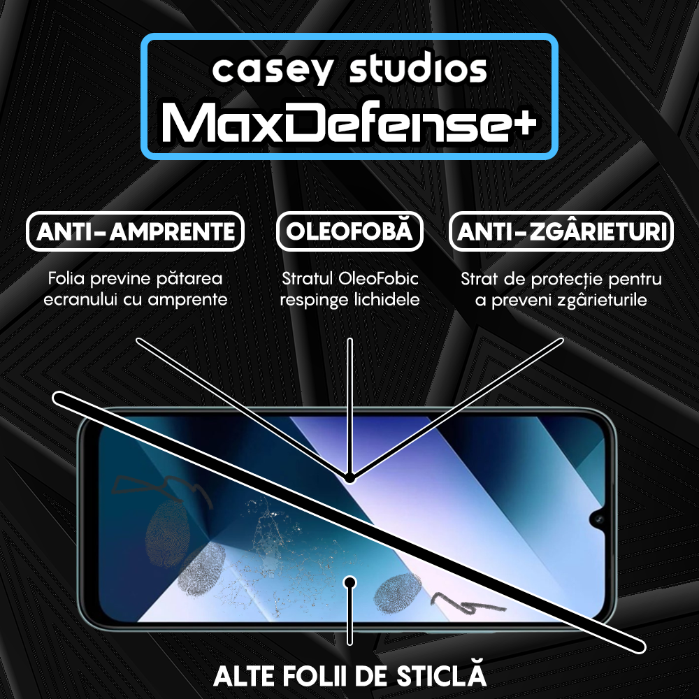 Folie Sticla MaxDefense+ - Xiaomi Poco C85 - Negru