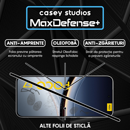 Folie Sticla MaxDefense+ - Xiaomi Poco F7 - Negru