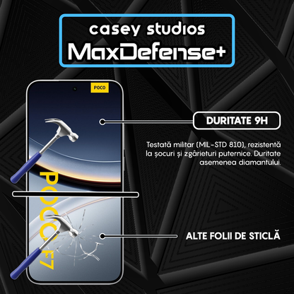 Folie Sticla MaxDefense+ - Xiaomi Poco F7 - Negru