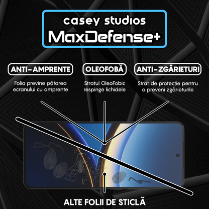 Folie Sticla MaxDefense+ - Xiaomi Poco F7 Pro - Negru