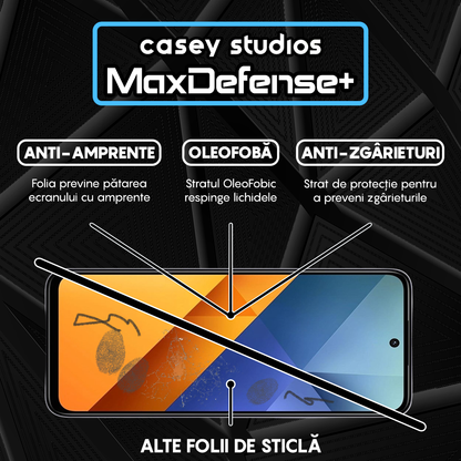 Folie Sticla MaxDefense+ - Xiaomi Poco M6 4G - Negru
