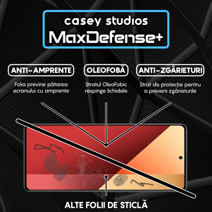 Folie Sticla MaxDefense+ - Xiaomi Poco X6 Neo/Redmi Note 13 Pro/Turbo 3 - Negru