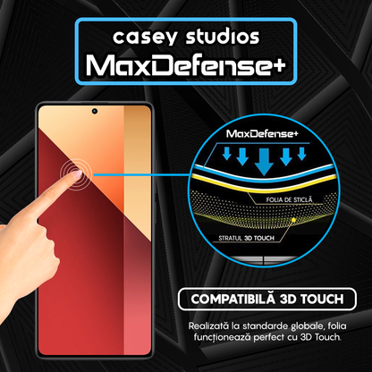 Folie Sticla MaxDefense+ - Xiaomi Poco X6 Neo/Redmi Note 13 Pro/Turbo 3 - Negru