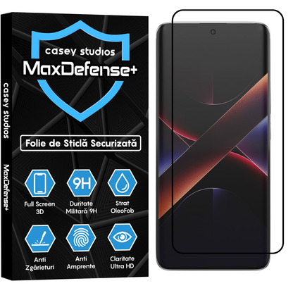 Folie Sticla MaxDefense+ - Xiaomi Poco X7 - Negru