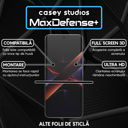 Folie Sticla MaxDefense+ - Xiaomi Poco X7 - Negru