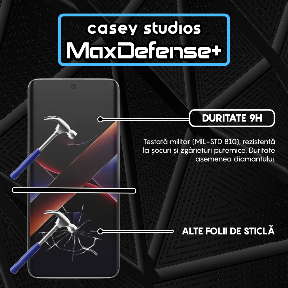 Folie Sticla MaxDefense+ - Xiaomi Poco X7 - Negru