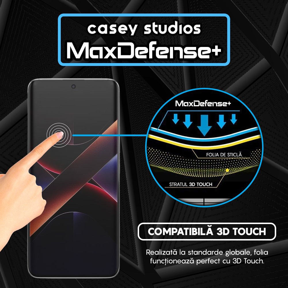 Folie Sticla MaxDefense+ - Xiaomi Poco X7 - Negru