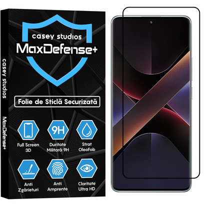 Folie Sticla MaxDefense+ - Xiaomi Poco X7 Pro - Negru