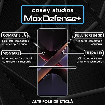 Folie Sticla MaxDefense+ - Xiaomi Poco X7 Pro - Negru