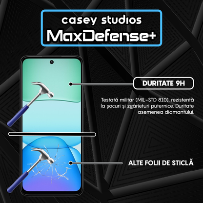 Folie Sticla MaxDefense+ - Xiaomi Redmi 13 - Negru