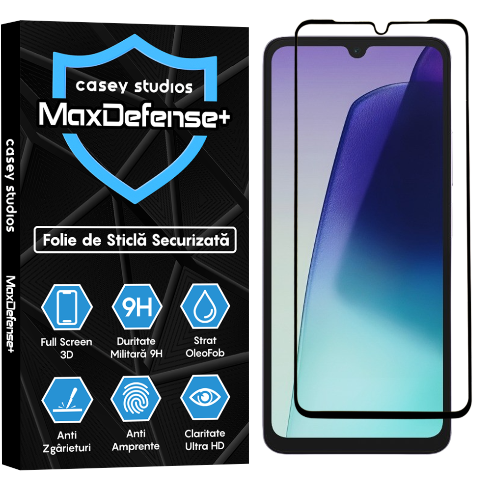Folie Sticla MaxDefense+ - Xiaomi Redmi 14C - Negru