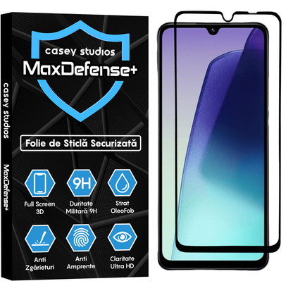 Folie Sticla MaxDefense+ - Xiaomi Redmi 14R - Negru