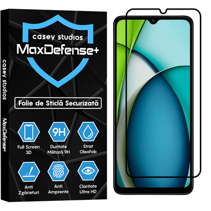 Folie Sticla MaxDefense+ - Xiaomi Redmi A3x - Negru