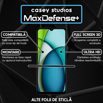 Folie Sticla MaxDefense+ - Xiaomi Redmi A3x - Negru