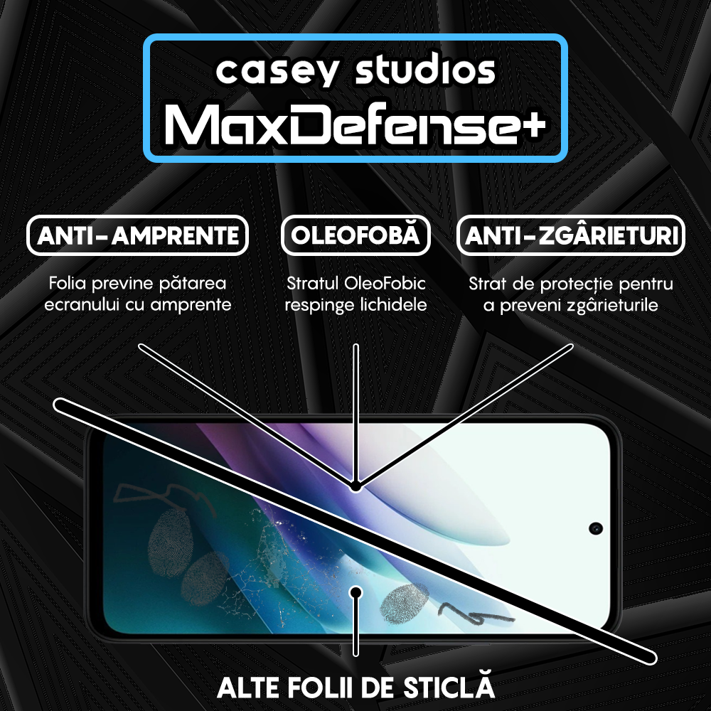 Folie Sticla MaxDefense+ - Xiaomi Redmi 15 - Negru