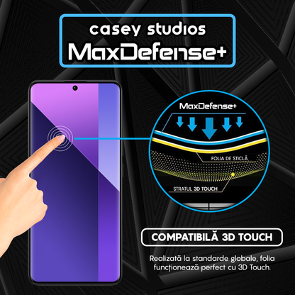 Folie Sticla MaxDefense+ - Xiaomi Redmi Note 13 Pro Plus - Negru