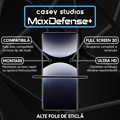 Folie Sticla MaxDefense+ - Xiaomi Redmi Note 14 Pro 4G - Negru