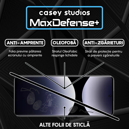 Folie Sticla MaxDefense+ - Xiaomi Redmi Note 14 Pro+ - Negru