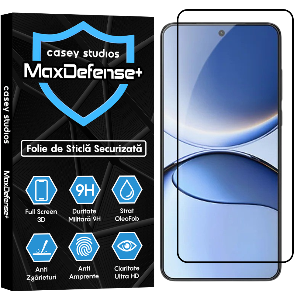 Folie Sticla MaxDefense+ - Xiaomi Redmi Turbo 4 - Negru