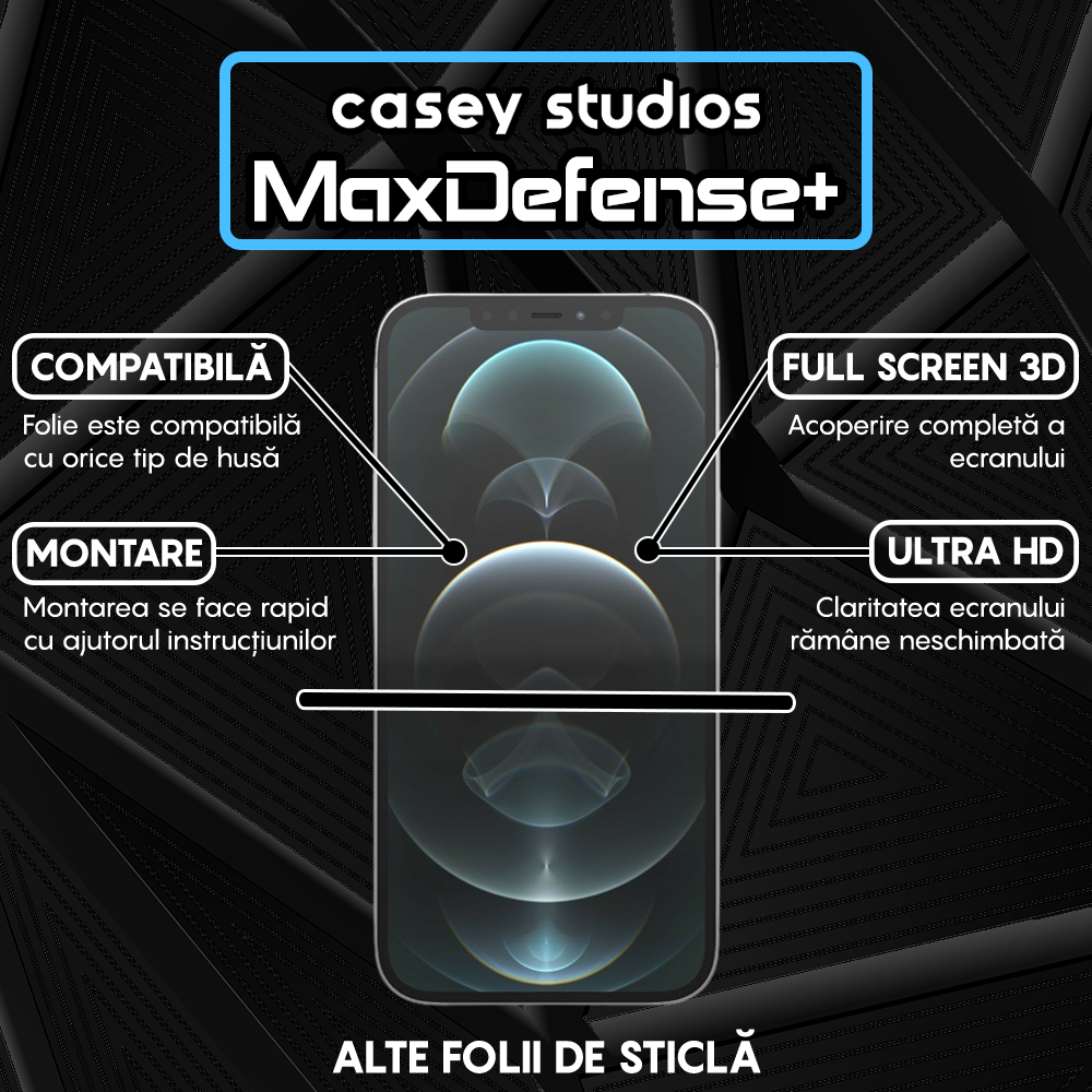 Folie Sticla MaxDefense+ - iPhone 12 Pro Max - Matte