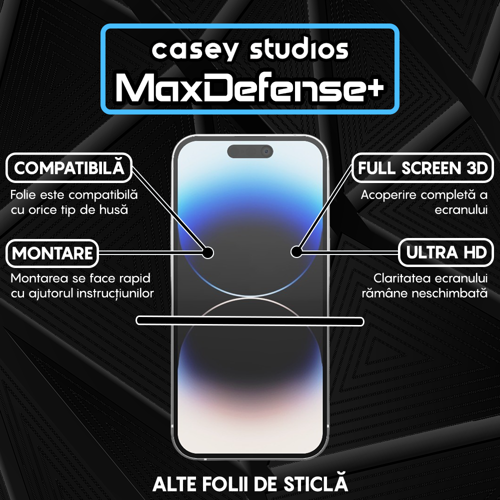 Folie Sticla MaxDefense+ - iPhone 14 Pro - Matte