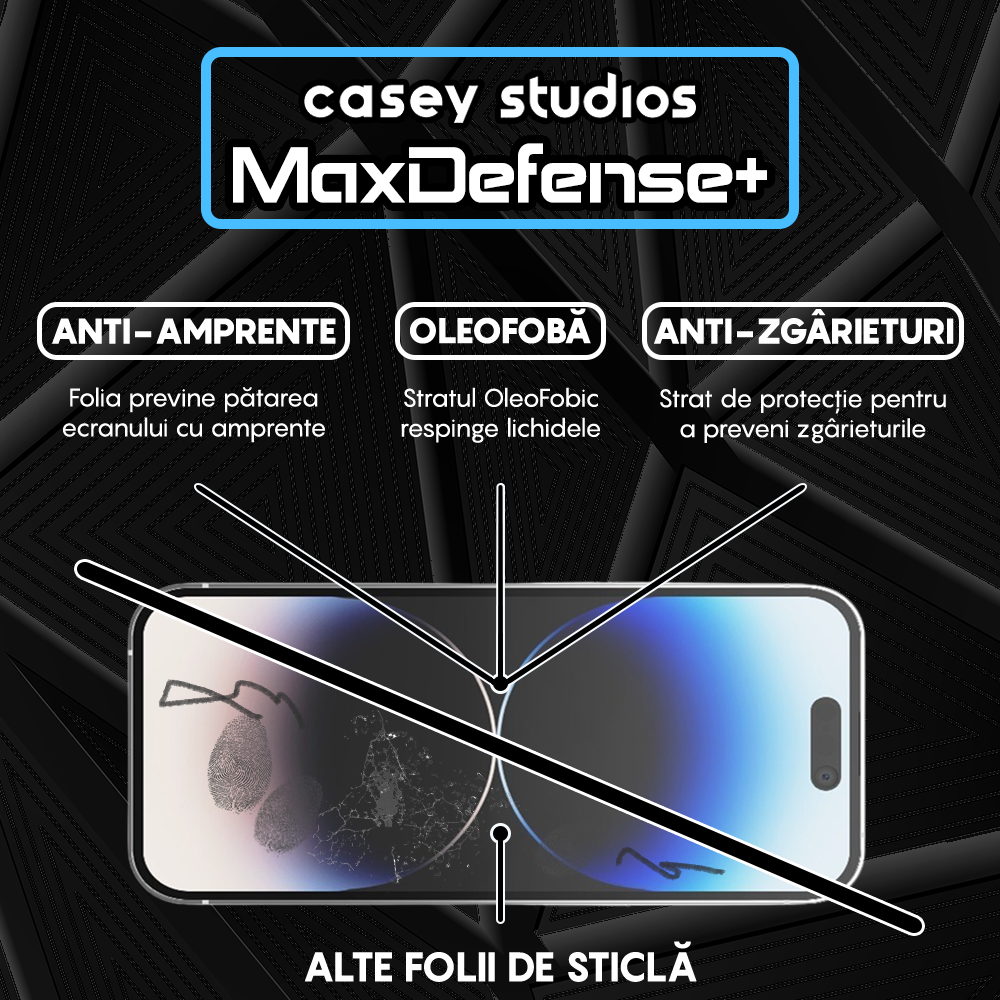 Folie Sticla MaxDefense+ - iPhone 14 Pro - Matte