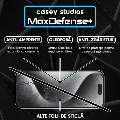 Folie Sticla MaxDefense+ - iPhone 15 Pro - Matte