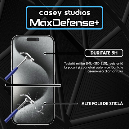 Folie Sticla MaxDefense+ - iPhone 15 Pro - Matte