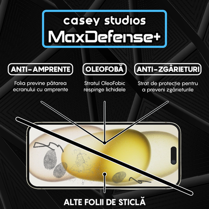 Folie Sticla MaxDefense+ - iPhone 15 Plus - Matte
