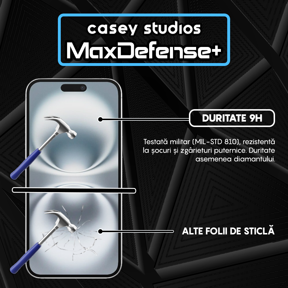 Folie Sticla MaxDefense+ - iPhone 16 Plus - Matte