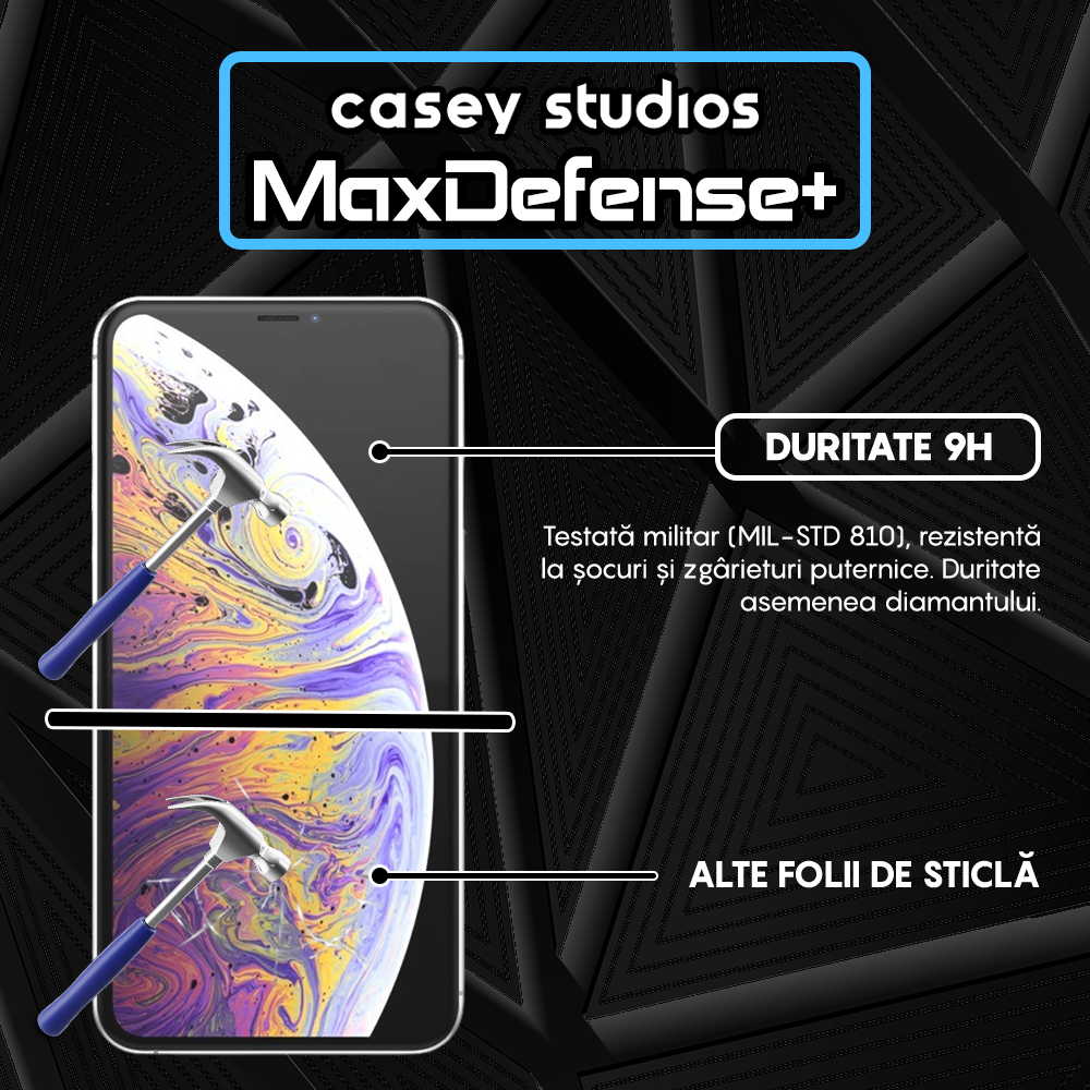 Folie Sticla MaxDefense+ - iPhone XS Max - Matte