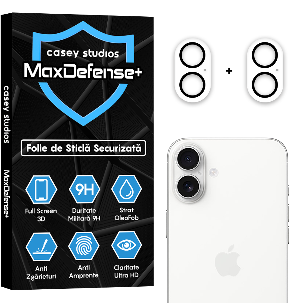 Set 2x Folie Camera MaxDefense+ - iPhone 16 /16 Plus - Clear