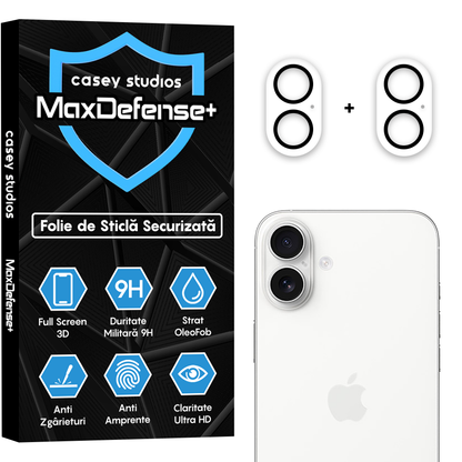 Set 2x Folie Camera MaxDefense+ - iPhone 16 /16 Plus - Clear