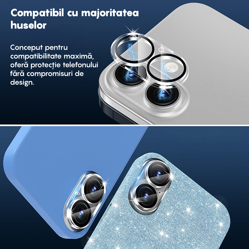 Set 2x Folie Camera MaxDefense+ - iPhone 16 /16 Plus - Clear