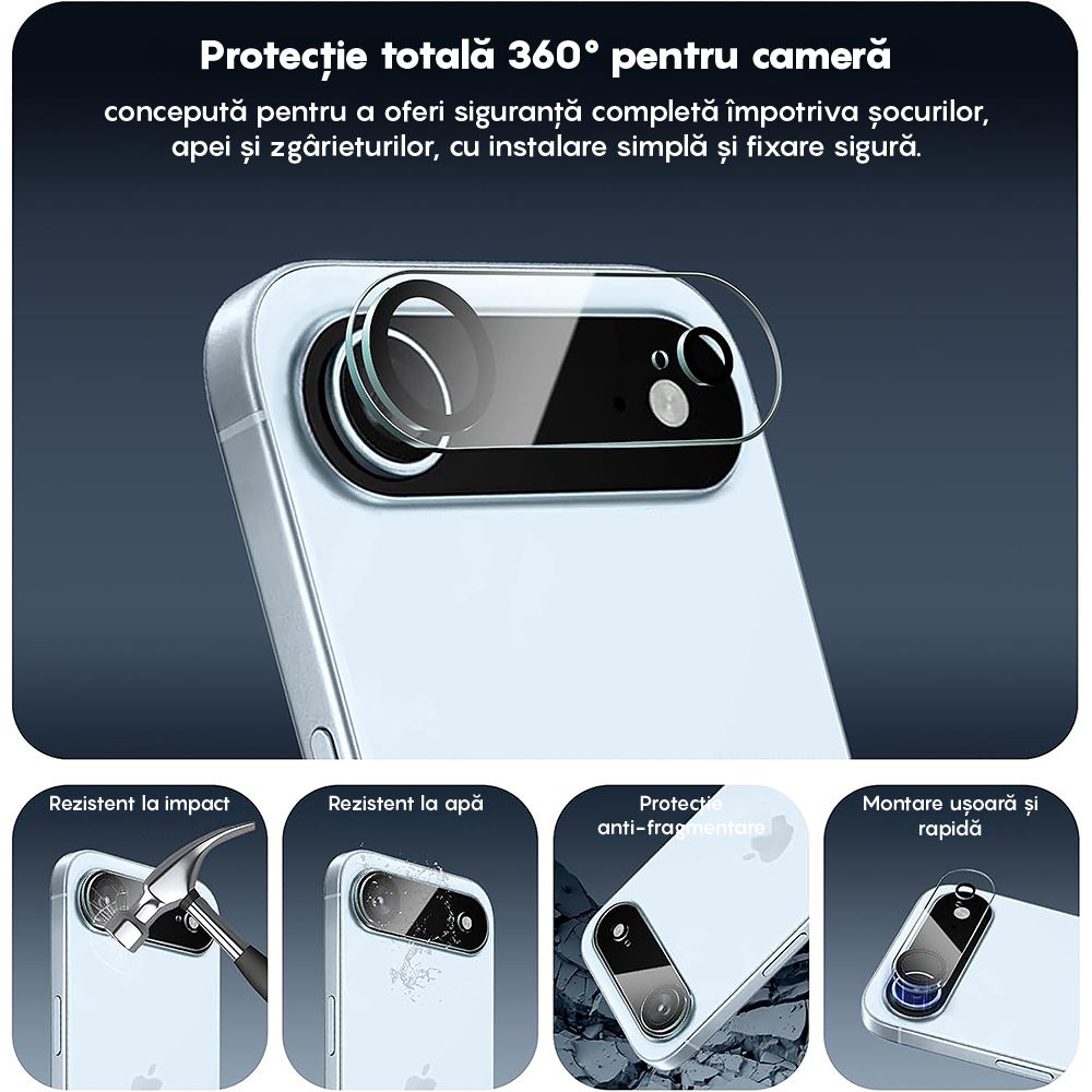 Set 2x Folie Camera MaxDefense+ - iPhone 17 Air - Clear