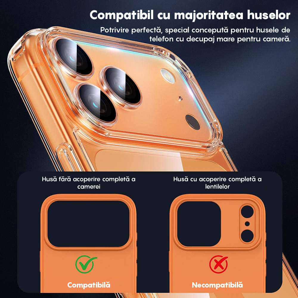 Set 2x Folie Camera MaxDefense+ - iPhone 17 Pro - Clear